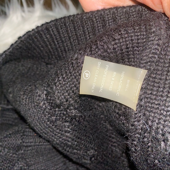 Shawl Collar black Knit Sweater Dress. Size M - Picture 8 of 11